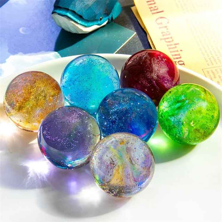 Colorful Glass Ball Beads and Seven Star Formation 3D led night light