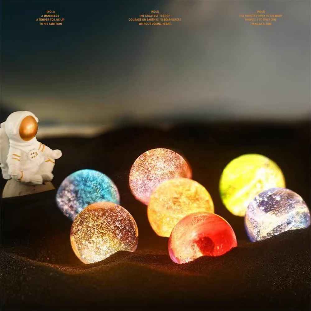 Colorful Glass Ball Beads and Seven Star Formation 3D led night light